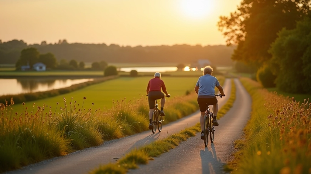 Cyclist enjoying the peaceful Cēsis to Āraišu Lake farm road route