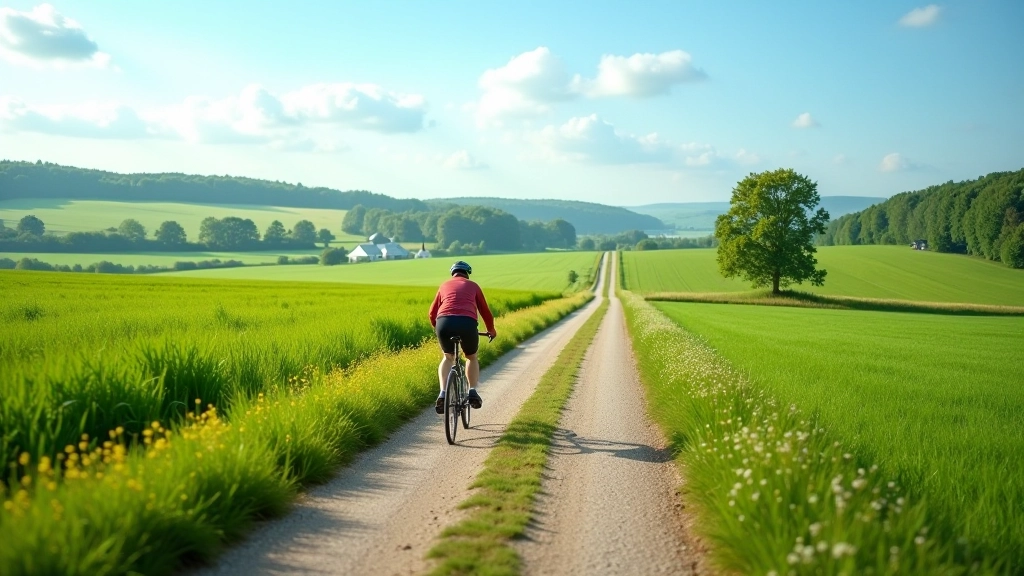 Beautiful Latvian countryside with winding farm roads and green fields
